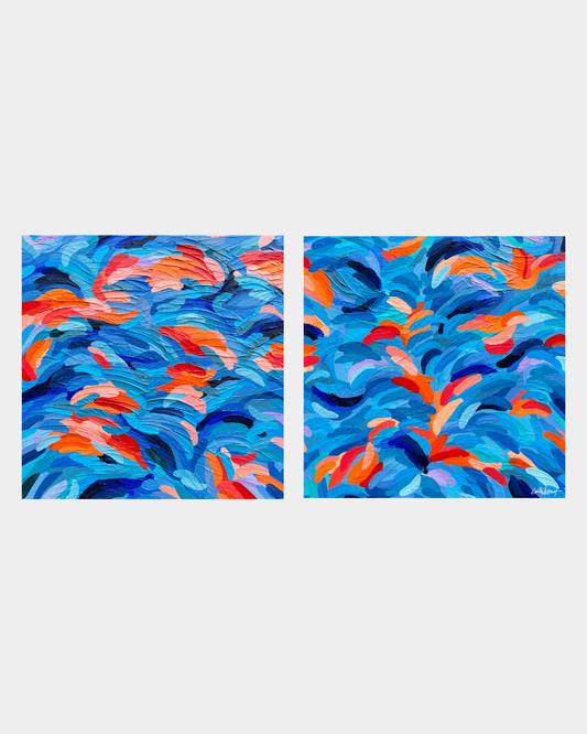 Glowing Optimism – Original Abstract Diptych Painting