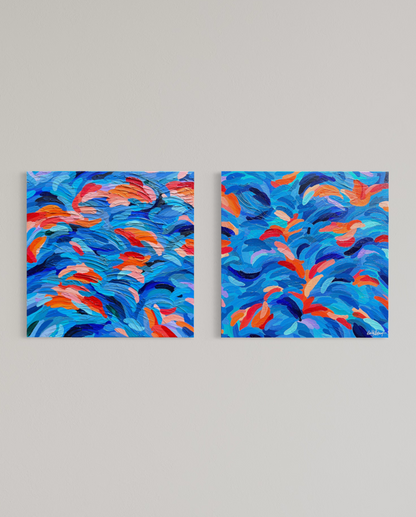 Glowing Optimism – Original Abstract Diptych Painting